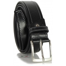 Jeans belt in thick vegetable leather 4cm Black