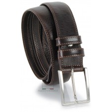 Cintura con cerniera Zip tasca segreta 3.5cm in pelle Marrone