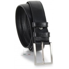 Cintura con cerniera Zip tasca segreta 3.5cm in pelle Nero