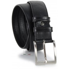 Cintura con cerniera Zip tasca segreta 4cm in pelle Nero