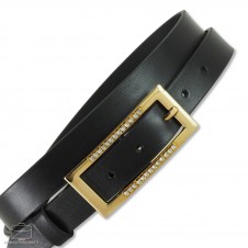 Cintura Donna sottile 2.5cm cuoio Nero fibbia Rettangolare Oro con Swarovski **include omaggio** Cintura Donna sottile 2.5cm cuoio Nero fibbia Rettangolare Oro con Swarovski **include omaggio**