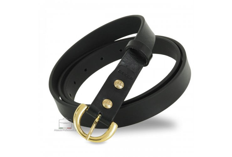Cintura Donna sottile 2.5cm cuoio Nero fibbia Oro Cintura Donna sottile 2.5cm cuoio Nero fibbia Oro