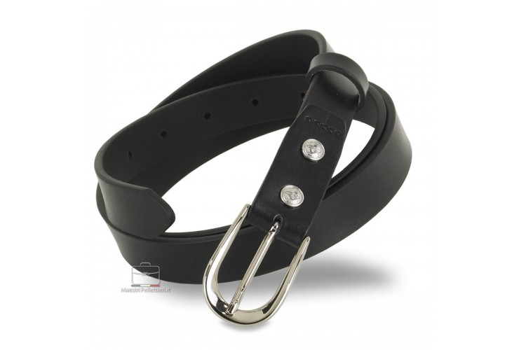 Cintura Donna sottile 2.5cm cuoio Nero fibbia Argento Cintura Donna sottile 2.5cm cuoio Nero fibbia Argento