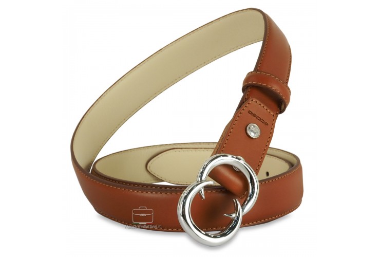 Damengürtel 3 cm Gemini Palladium-Schnalle, Leder Cognac **inkl. geschenk** Damengürtel 3 cm Gemini Palladium-Schnalle, Leder Cognac **inkl. geschenk**