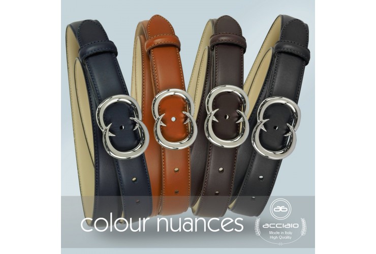 Woman belt Black Leather 3 cm with Gemini palladium buckle **incl. gift** Woman belt Black Leather 3 cm with Gemini palladium buckle **incl. gift**