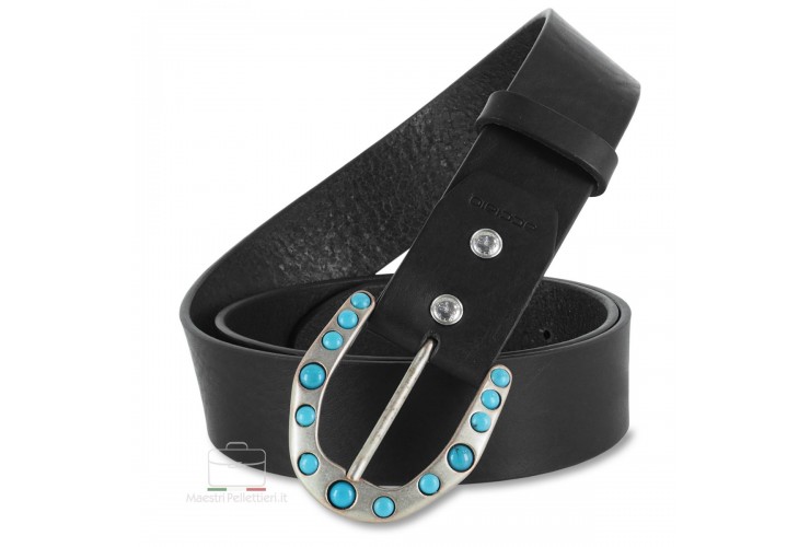 Cintura donna alta in pelle Nera fibbia Yuma Cintura donna alta in pelle Nera fibbia Yuma