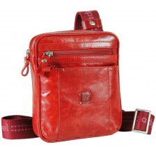 Mini shoulder bag in leather for freetime - Red