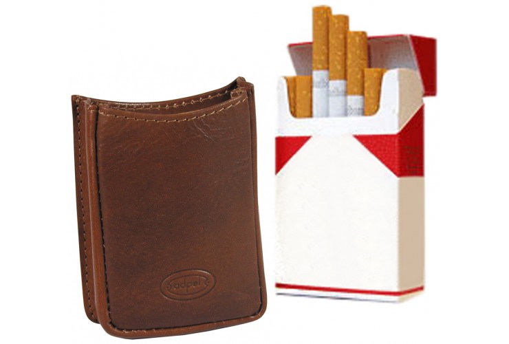Zigaretten leder Etui 20 aus pflanzlich gegerbt leder 9.5cm Braun