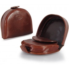 Coin purse with heel shape made by Vegetable leather Brown