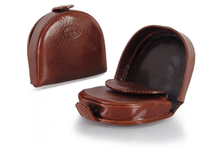 Coin purse with heel shape made by Vegetable leather Brown