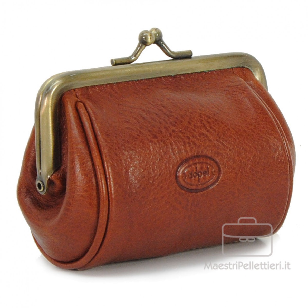Women's Purse cognac clutch made by italian tuscan leather Adpel