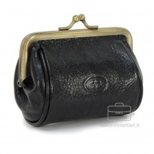 Women's Purse clutch made by Vegetable leather 10cm Black