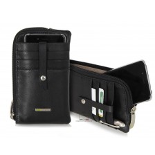 Mobile phone case Iphone 6.5'' in leather Black