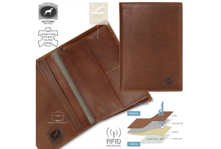 Car's document wallet folder - Italian vegetable leather Brown
