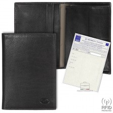 Car's document wallet folder - Italian vegetable leather Black
