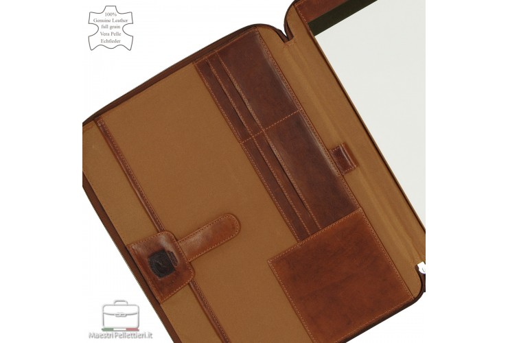 Document zip folder for notepad / iPad pro leather Chestnut Document zip folder for notepad / iPad pro leather Chestnut