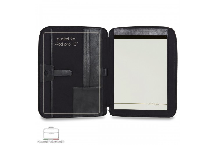 Dokumentenmappe zip A4 / iPad pro Hülle in leder Schwarz Dokumentenmappe zip A4 / iPad pro Hülle in leder Schwarz