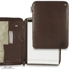 Portablocco A4 zip con tasca iPad 11'' in pelle colore Moka Portablocco A4 zip con tasca iPad 11'' in pelle colore Moka
