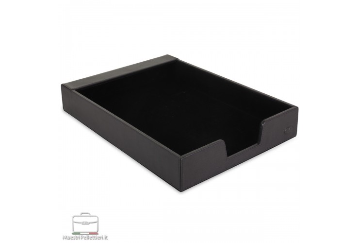 Briefablage aus Leder Korrespondenzablage, farbe Schwarz
