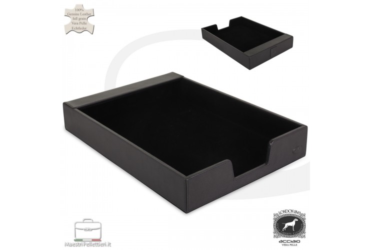 Briefablage aus Leder Korrespondenzablage, farbe Schwarz
