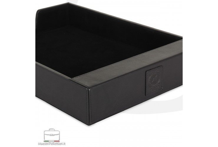 Briefablage aus Leder Korrespondenzablage, farbe Schwarz