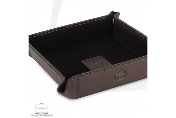 Svuotatasche in pelle porta oggetti in cuoio al Vegetale Moka Svuotatasche in pelle porta oggetti in cuoio al Vegetale Moka