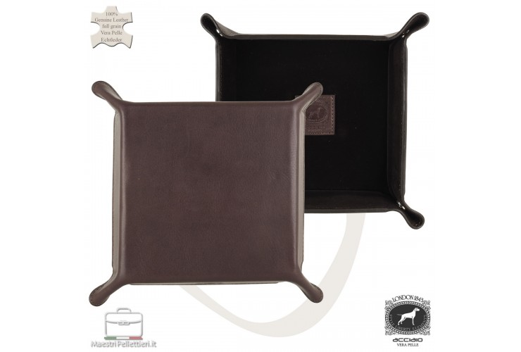 Svuotatasche in pelle porta oggetti in cuoio al Vegetale Moka Svuotatasche in pelle porta oggetti in cuoio al Vegetale Moka