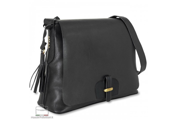 Borsa donna a tracolla in pelle Sarah colore Nero