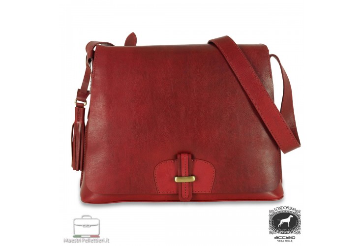Borsa donna a tracolla in pelle Sarah colore Rosso