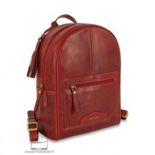 Women's backpack Victoria in leather Red