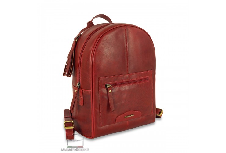 Zaino donna Victoria in pelle colore Rosso Zaino donna Victoria in pelle colore Rosso
