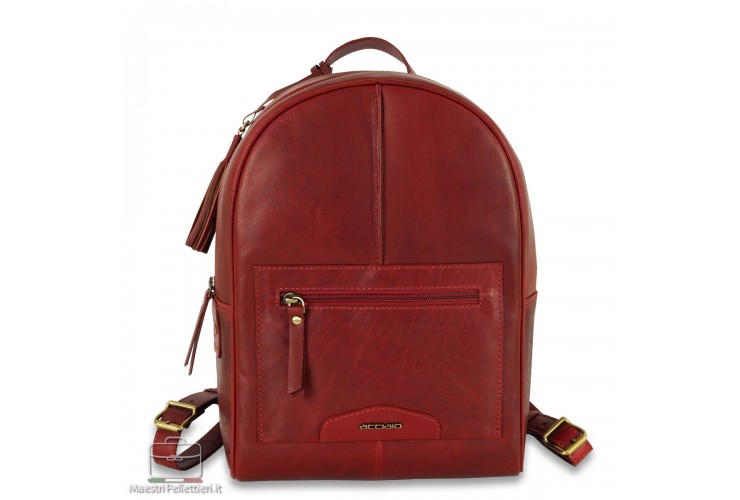 Zaino donna Victoria in pelle colore Rosso Zaino donna Victoria in pelle colore Rosso