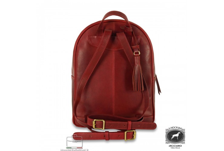 Zaino donna Victoria in pelle colore Rosso Zaino donna Victoria in pelle colore Rosso
