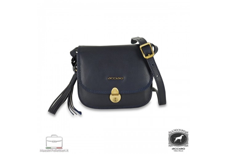 Mini borsa donna a tracolla Megan in pelle Blu Mini borsa donna a tracolla Megan in pelle Blu