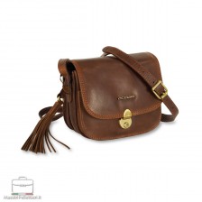 Mini shoulder bag in leather Megan Chestnut/Brown