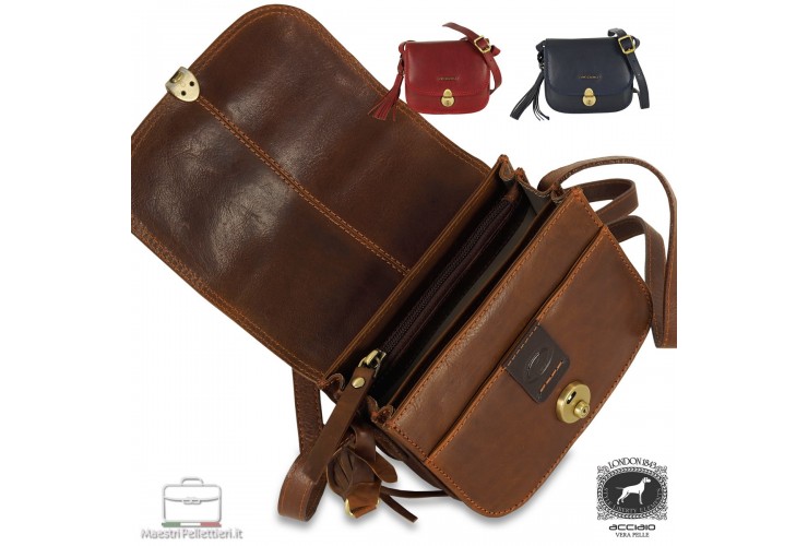 Mini borsa donna a tracolla Megan in pelle Blu Mini borsa donna a tracolla Megan in pelle Blu