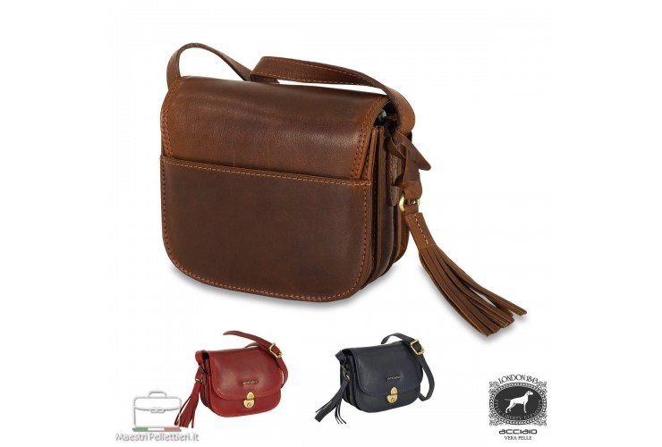 Mini borsa donna a tracolla Megan in pelle Blu Mini borsa donna a tracolla Megan in pelle Blu