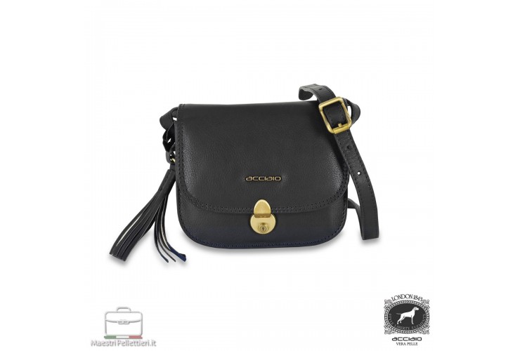 Mini borsa donna a tracolla Megan in pelle colore Nero