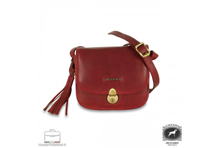 Mini borsa donna a tracolla Megan in pelle colore Rosso