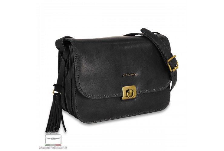 Borsa Donna a tracolla Joanne in pelle colore Nero Borsa Donna a tracolla Joanne in pelle colore Nero