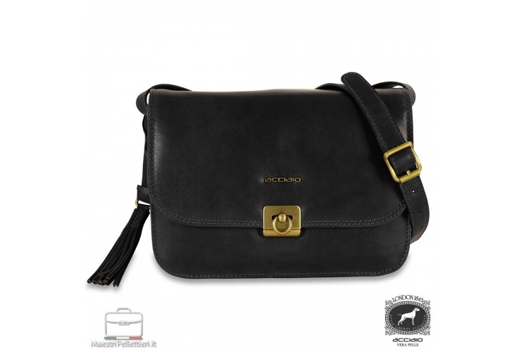 Borsa Donna a tracolla Joanne in pelle colore Nero Borsa Donna a tracolla Joanne in pelle colore Nero