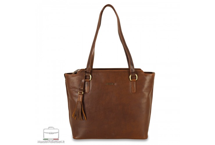 Borsa Shopping Daisy in pelle Marrone/Castagno Borsa Shopping Daisy in pelle Marrone/Castagno