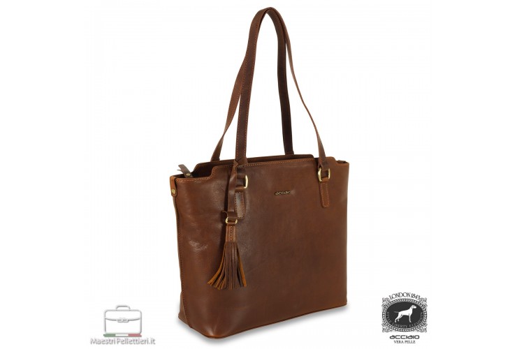 Borsa Shopping Daisy in pelle Marrone/Castagno Borsa Shopping Daisy in pelle Marrone/Castagno