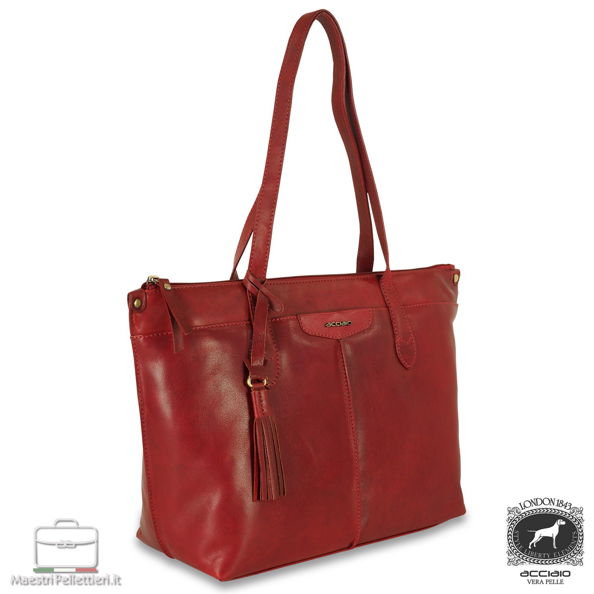 borsa in pelle rosso - chiara ferretti - donna