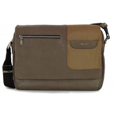 Satchel messenger multi pocket bag 13'' Gray/Taupe