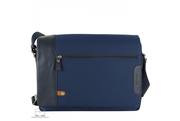 Umhängetasche Messenger tasche 14" stoff und leder Navy Blau Umhängetasche Messenger tasche 14" stoff und leder Navy Blau