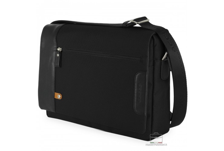 Borsa Messenger a tracolla 13" Metro tessuto e pelle Nero