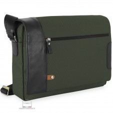 Borsa Messenger a tracolla 14" Metro tessuto e pelle Verde Borsa Messenger a tracolla 14" Metro tessuto e pelle Verde