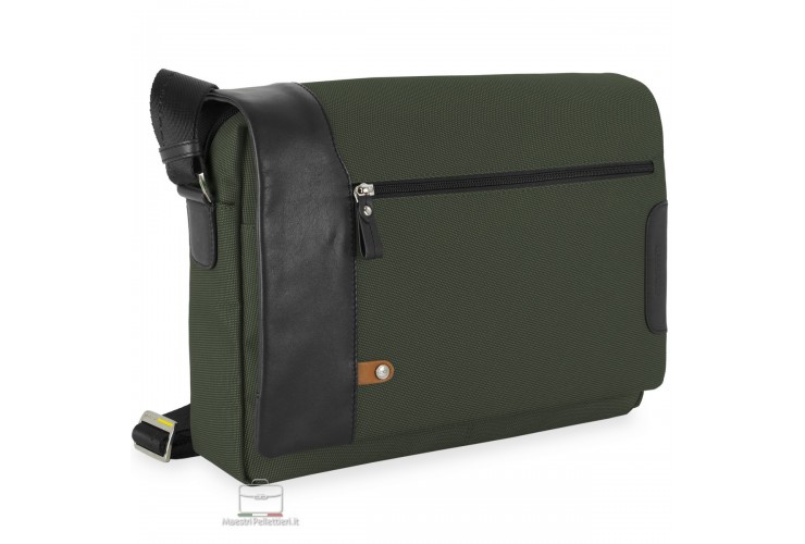 Borsa Messenger a tracolla 13" Metro tessuto e pelle Verde Borsa Messenger a tracolla 13" Metro tessuto e pelle Verde