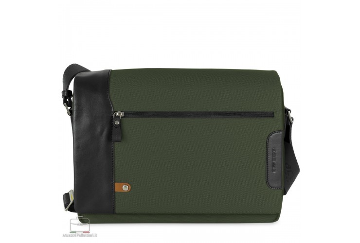 Borsa Messenger a tracolla 13" Metro tessuto e pelle Verde Borsa Messenger a tracolla 13" Metro tessuto e pelle Verde